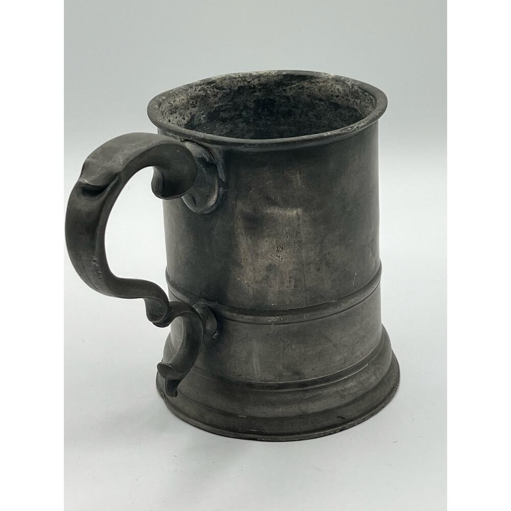 Antique Imperial Quart Victorian Pewter Mug 1874 L&R‎ Merry